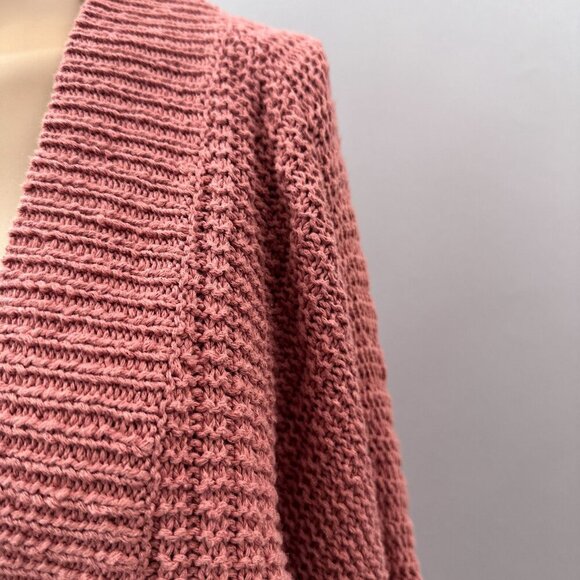 Madewell Bobble Open Front Pocket Cardigan Sweater Dusty Rose Pink Women XS - Picture 6 of 12